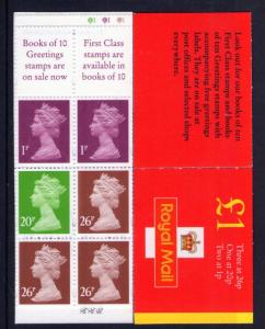 GB QEII 1998 Booklet FH42 by Questa with Cyl. Q1 Q1 Q1 Superb MNH.