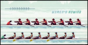 SC#5694-97 (Forever) Women's Rowing Header Block of Eight (2022) SA