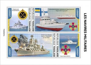 Togo - 2022 Military Ships, Russian Frigate - 4 Stamp Sheet - TG220227a