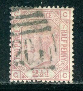 Great Britain Scott # 67, used, plate # 7/GC, num, exp h/s