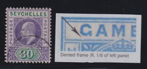 Seychelles, SG 52a, used Dented Frame variety