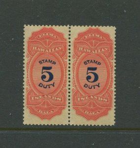 Hawaii R15 Mint Revenue Pair of 2 Stamps NH (Stock Hawaii By 824)