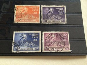 New Hebrides Universal Postal Union 1949 used stamps A12616