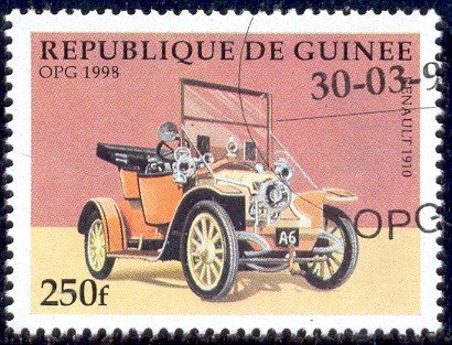 Vintage Car, Renault, 1910, Guinea stamp SC#1463 used