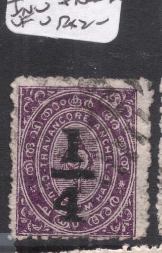 India Travancore SG 21 Inverted Reversed Wmk VFU (7dij)