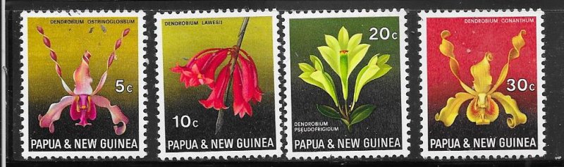 Papua & New Guinea #287-290  Flowers  (MNH) CV $3.60