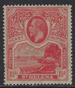 St Helena, Scott #76; 1 1/2p King George V, Wmk 4, MH