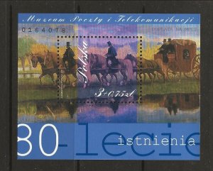 Poland Sc B150 NH minisheet of 2001 - Museum of Post and Telecommunications 