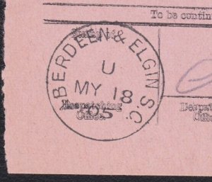 GB SCOTLAND 1905 ABERDEEN & ELGIN S.C. Railway cds on reg letter bill......B8862