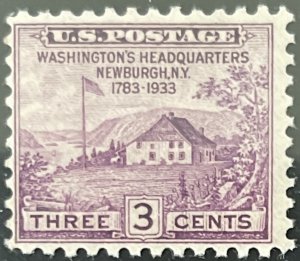 Scott #727 1933 3¢ Washington's Headquarters unused hinged