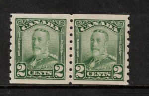 Canada #161 Very Fine Never Hinged Coil Pair