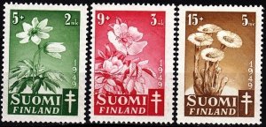 FINLAND 1949 FLORA: Flowers. Against Tuberculosis. Complete, MVLH
