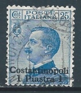 Italy-Constantinople #4 Used 25c Victor Emmanuel III Issue Ovptd. Constantin...