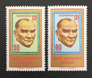 Turkey 1963 #1607-8, Kemal Ataturk, MNH.