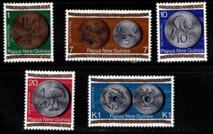 PNG Papua New Guinea Scott 410-414 Unused Coin on stamp set