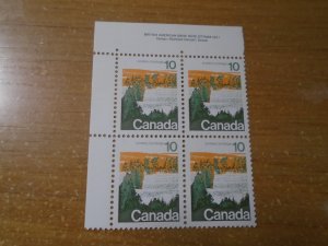 Canada  # 594  UL   #1  Plate Block