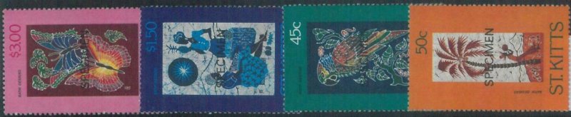 78383 - ST KITTS stamps - 1984 ART butterflies BIRDS  MNH Overprinted SPECIMEN