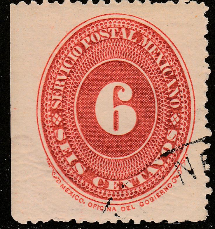 MEXICO 217, 6cts LARGE NUMERAL WATERMARKED, USED F-VF. (134)