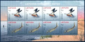 Lithuania 2006 Fauna Birds Fishes Sheet MNH