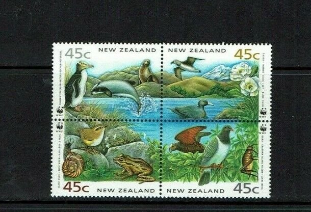 New Zealand: 1993 Endangered Species, Conservation, MNH block