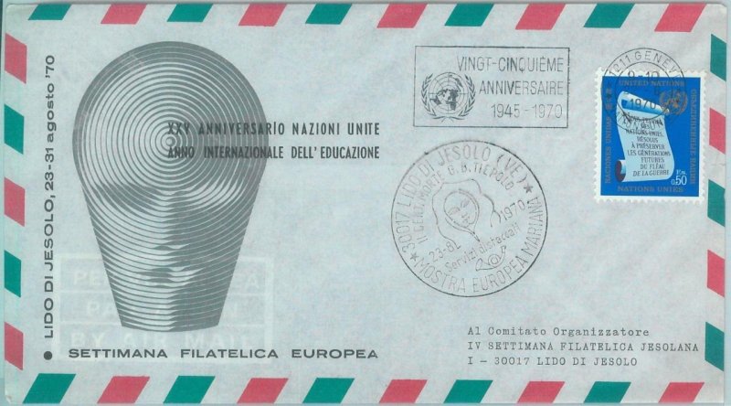 83115 - UNITED NATIONS - Postal History - SPECIAL FLIGHT: Geniva - Venice 1970-