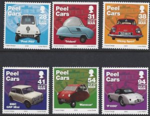Isle of Man #1157-62 MNH set, Peel cars, issued 2006