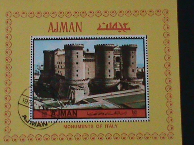 ​AJMAN-1972-NAPOLI- ANJOU'S CASTLE-MONUMENTS OF ITALY- CTO-S/S VERY FINE-