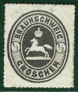 Germany States BRUNSWICK Stamp Scott.23 1/3gr (1865) Mint LMM Cat $27+ 3RGREEN75