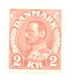 Denmark Sc 242 1934 2 kr Christian X stamp mint