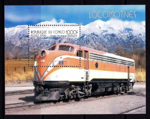 Congo 1999 Locomotives Complete Mint MNH Set