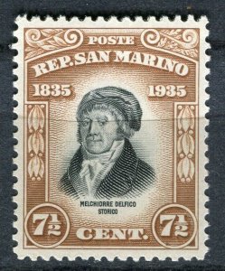 SAN MARINO; 1935 early Delfico issue Mint hinged 7.5c. value