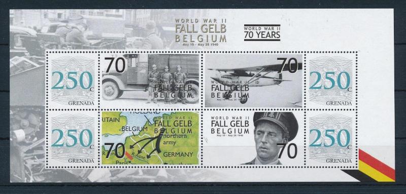 [81136] Grenada 2008 Second World war Fall Gelb Belgium Sheet MNH