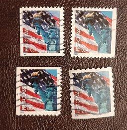 US Scott # 3972-3975; Four used 39c Flag and Liberty, 2006; VF centering