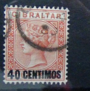 Gibraltar 1889 40c on 4d Orange Brown Used