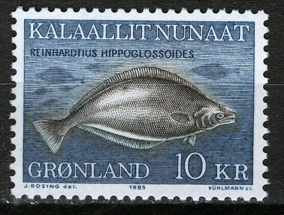 Greenland 1985, Fish, halibut fish 10kr VF MNH