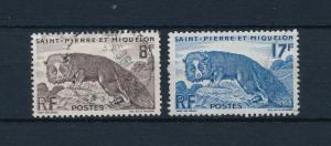 [59243] St. Pierre and Miquelon 1952 Mammals Silver Fox from set Used