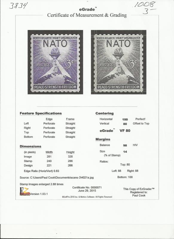 # 1008 MINT NEVER HINGED NATO VF+