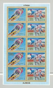 Ajman 1970 Rotary o/p Olympics 6v in 3v Pairs 3v Perf & Imperf M/S of 5 Pairs