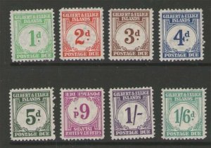 Gilbert & Ellice Islands 1940 Sc J1-8 MLH