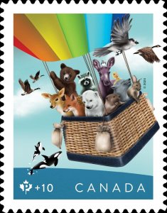 Canada B35 Community Foundation Animals Hot Air Balloon P+10 single MNH 2024