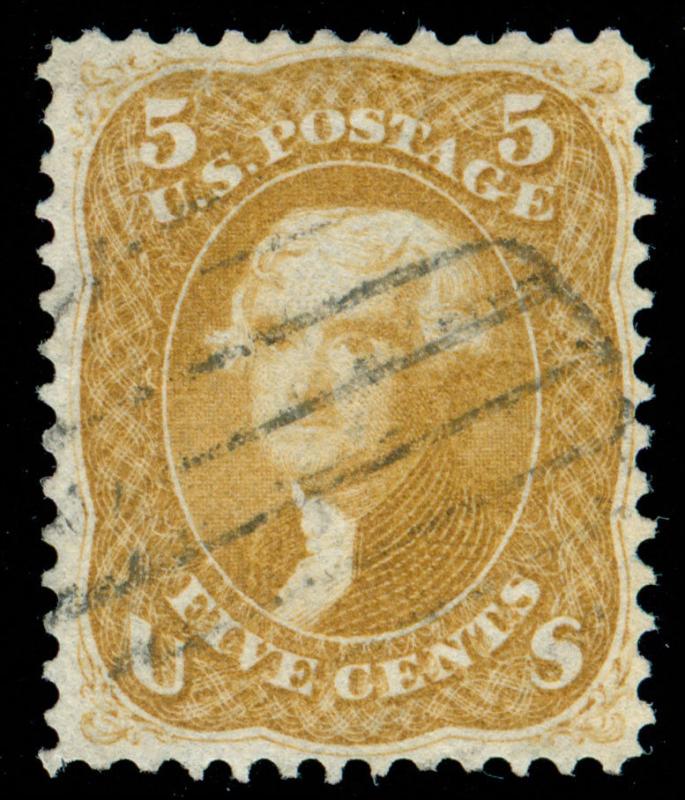 MOMEN: US STAMPS #67a USED BROWN YELLOW