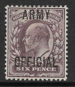 Sg O50 6d Purple Edward VII 'ARMY OFFICIAL' overprint UNMOUNTED MINT 