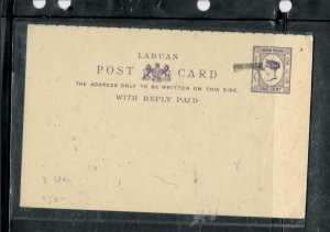 LABUAN COVER (P2912B) QV 1C PSC REPLY  SPECIMEN  ANTIQUE OVER 100 YEARS OLD  