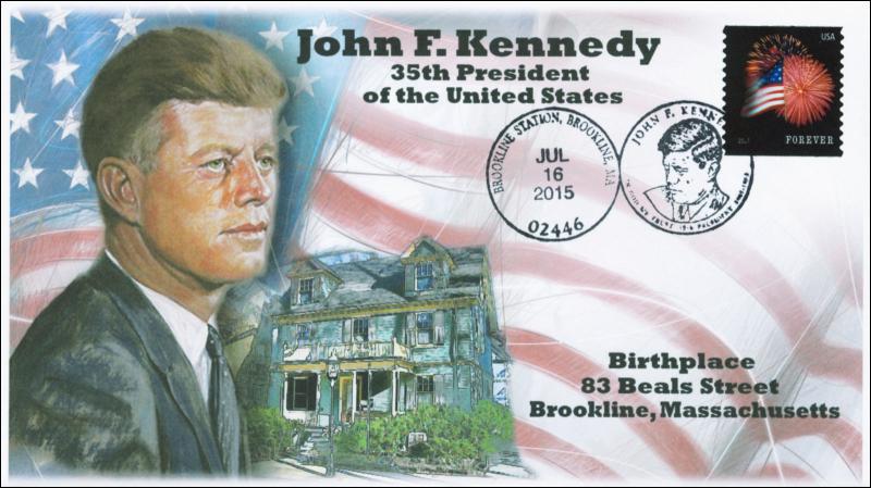 2015, John F. Kennedy, Birthplace, Brookline Mass, Pictorial, BW, 15-332