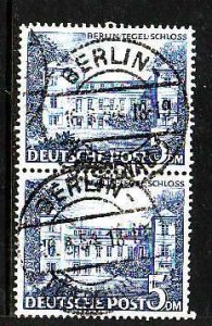 Germany-Sc#9N60- id27-used pair-5M Tegel Castle-1949-