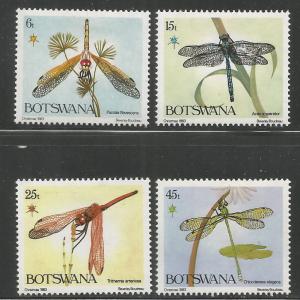 BOTSWANA  337-340  MINT HINGED,  DRAGONFLIES