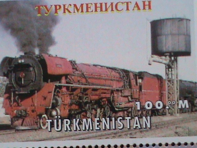 TURKMENISTAN STAMP-COLORFUL WORLD FAMOUS TRAINS-MNH SHEET-VF BEST QUALITY,