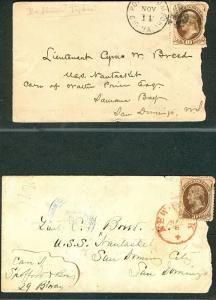1867-1874, Military related Family Correspondence, interesting group of 5 covers