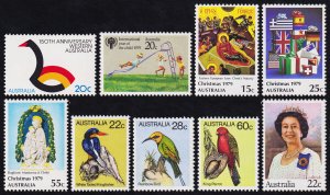 Australia Scott 711, 712, 719-721,733, 734, 737, 740 (1979-80) Mint NH VF C