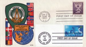 US 3354  & 1008 FDC NATO 50th Anniversary Dual Ken Bohl ZAYIX 1223M0257